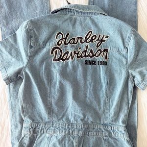 NWT Harley-Davidson Women’s Industrial Stretch Denim Coveralls Size Medium